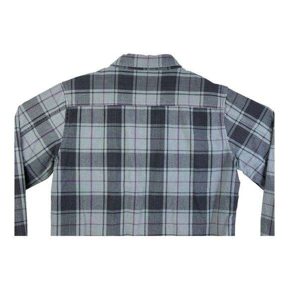 Fourstar Flannel Shirt Mens Medium Gray Purple Plaid Street Pirate Skate - Picture 8 of 16